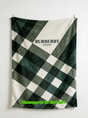 Burberry Green Plaid Check Flannel Sofa Throw Blanket B032